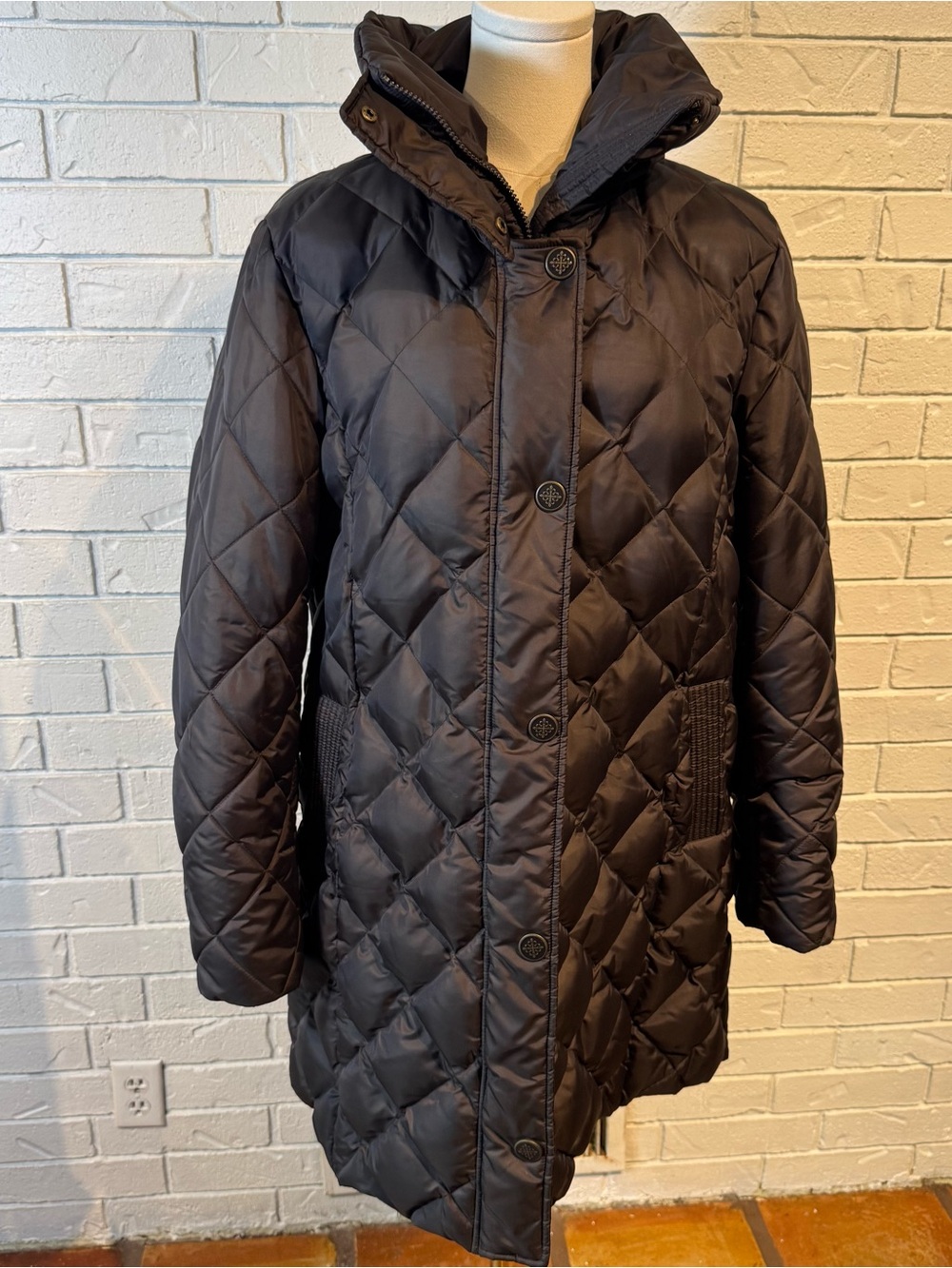 St. John’s Bay Brown Quilted Down Coat Womens L